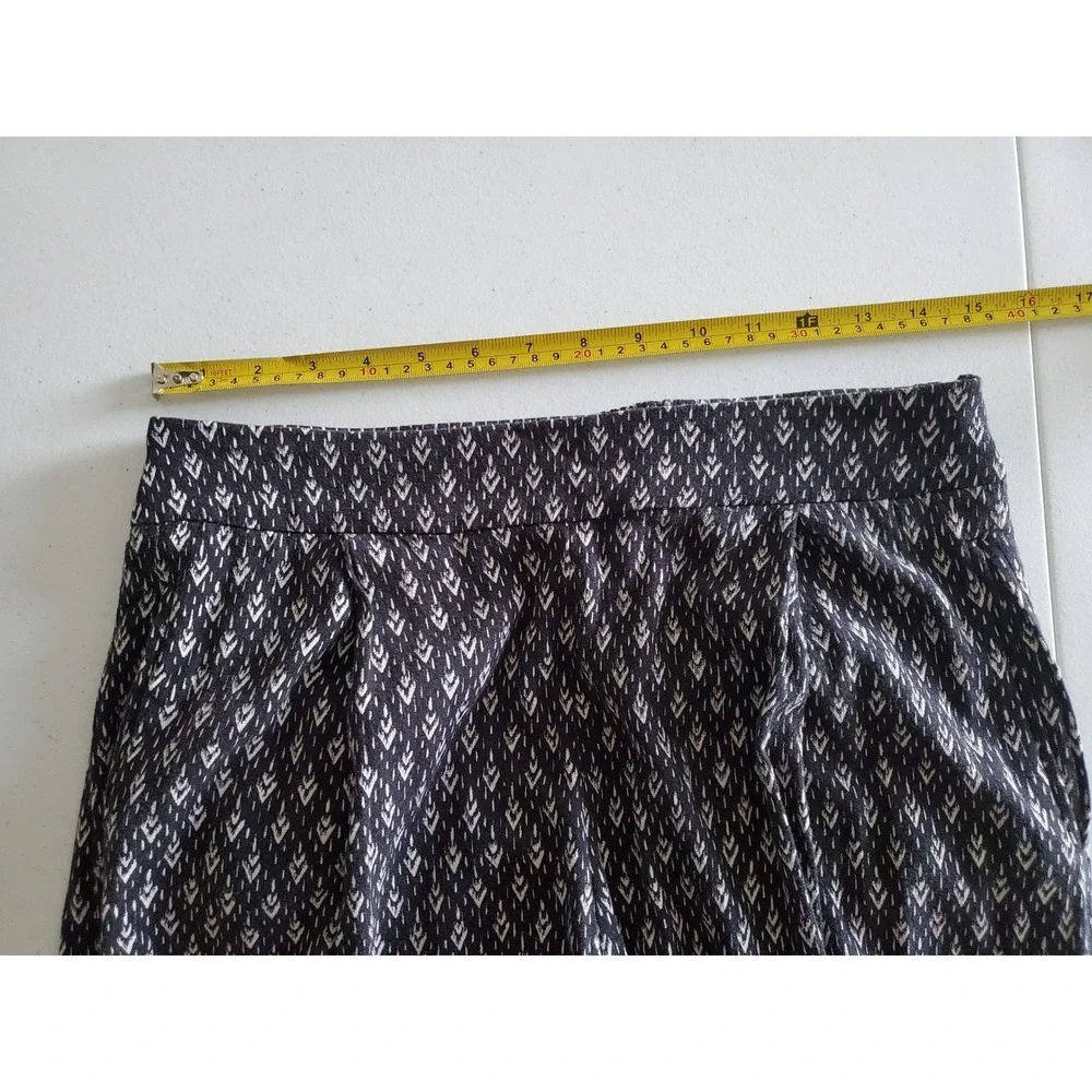Elevenses Anthropologie Kaimana Wide Leg‎ Palazzo Pants Black White Geometric SP